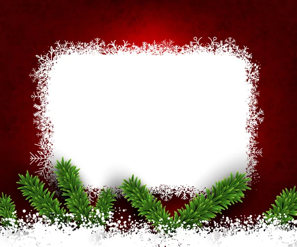 Sapin et neige cadre de Noël . — Image vectorielle