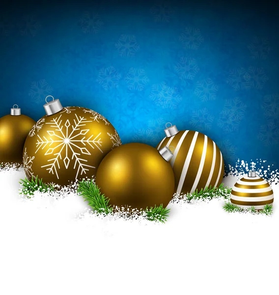 Winter background with christmas balls. — Stock Vector