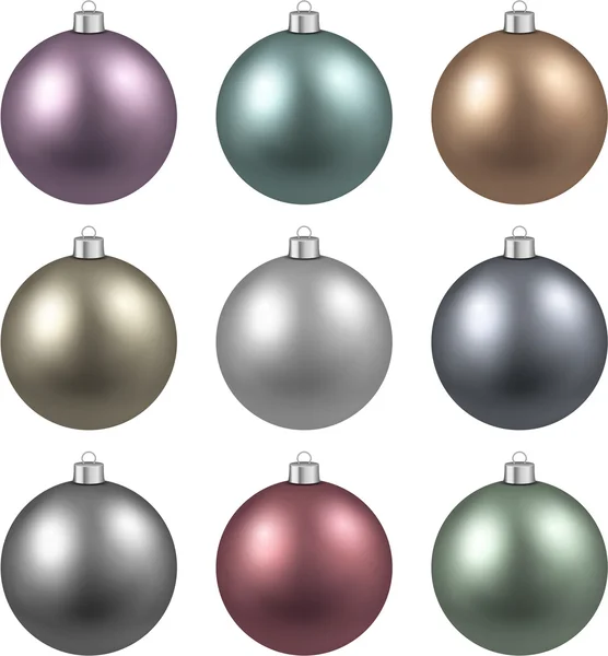 Conjunto de bolas de Natal realistas . — Vetor de Stock