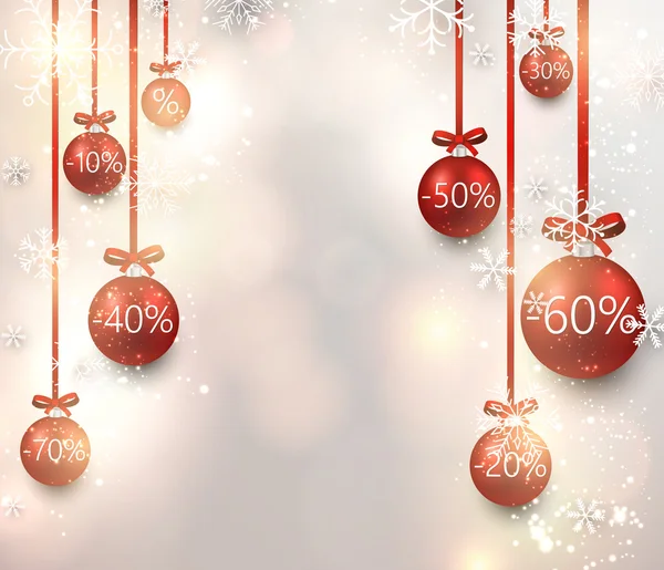 Sale background with christmas balls. — Stock Vector