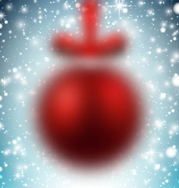 Niewyraźne czerwoną piłkę Bożego Narodzenia. — Wektor stockowy