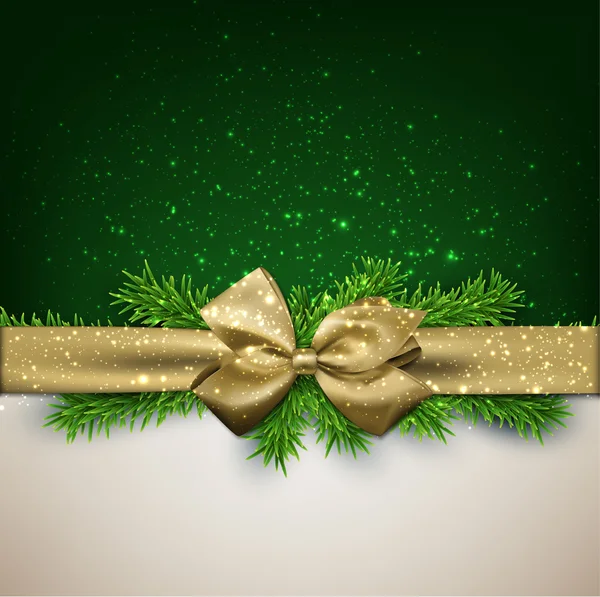 Fond de Noël avec arc doré . — Image vectorielle