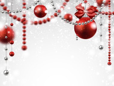 arka plan kırmızı Noel baubles ile. 