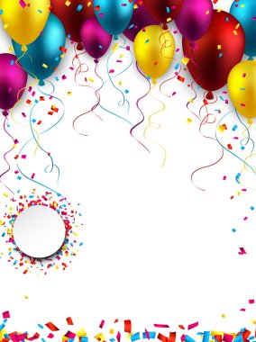 renkli arka plan ile balonları kutlamak.