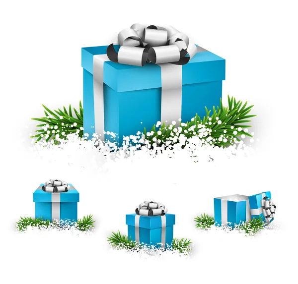 Set of realistic 3d gift boxes. — Stock Vector