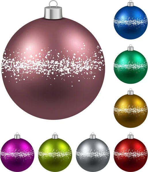 Набор реалистичных рождественских шаров . — стоковый вектор