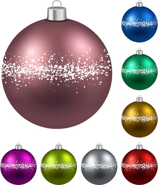 Set van realistische kerstballen. — Stockvector