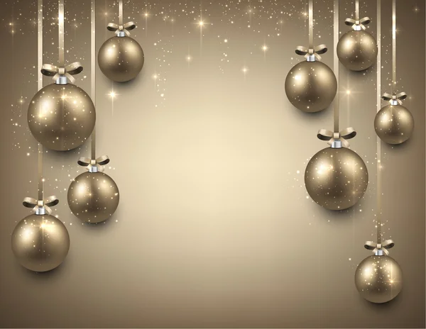 Fondo con bolas de Navidad doradas . — Archivo Imágenes Vectoriales