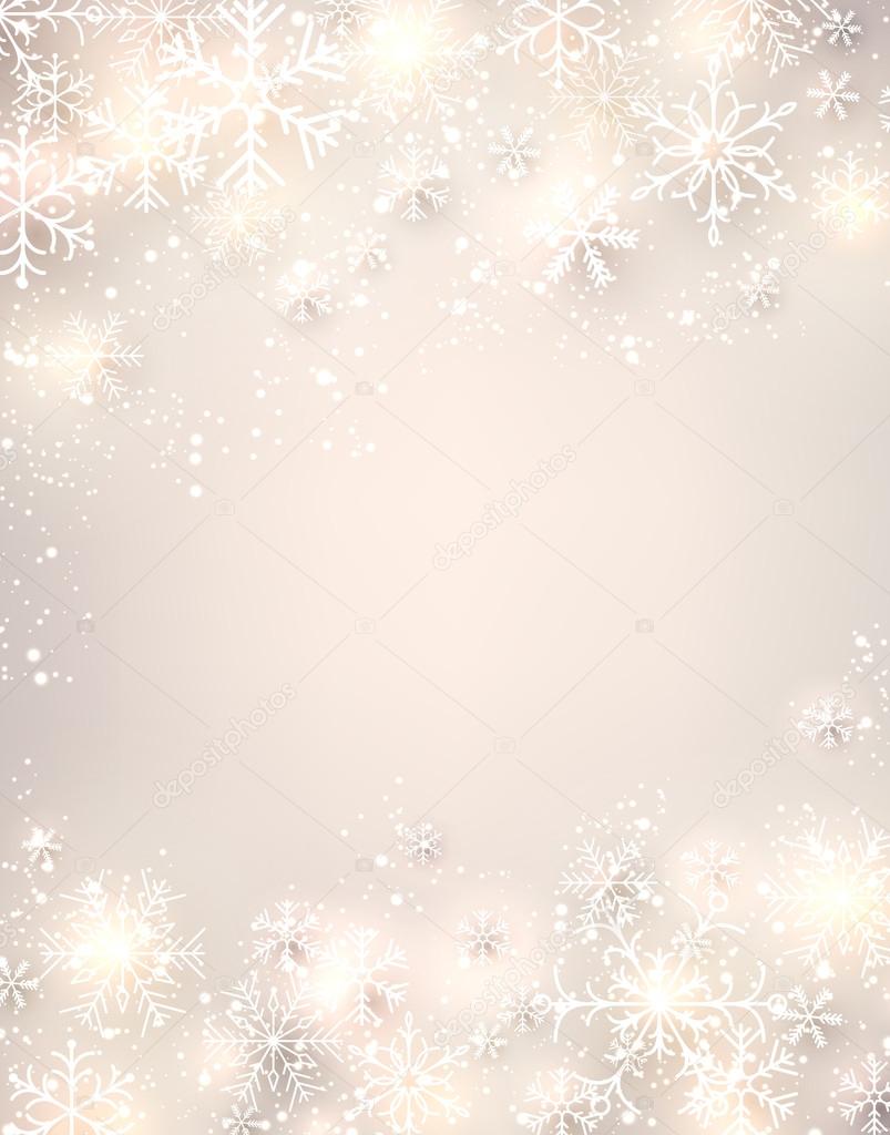 Christmas background with glowing snowflakes.