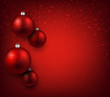 arka plan kırmızı Noel topları ile. 