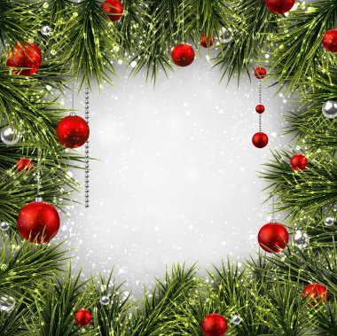 Ladin dallı Noel arkaplanı.