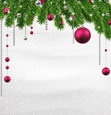 Ladin dallı Noel arkaplanı.
