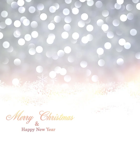 Silver christmas background with snow. — 스톡 벡터