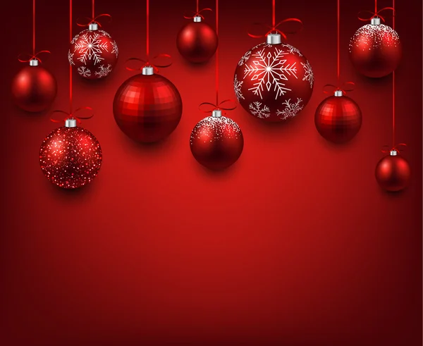 红色圣诞球弧背景. — 图库矢量图片