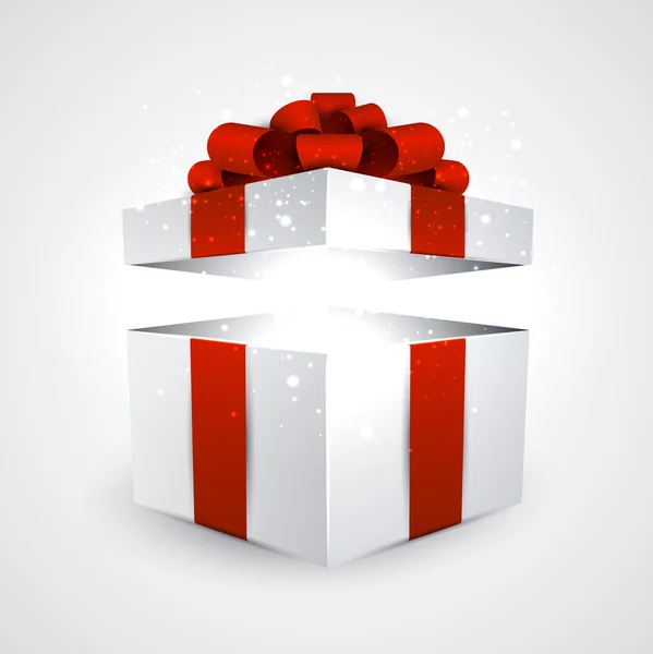 Gift box with red bow. — Stock Vector
