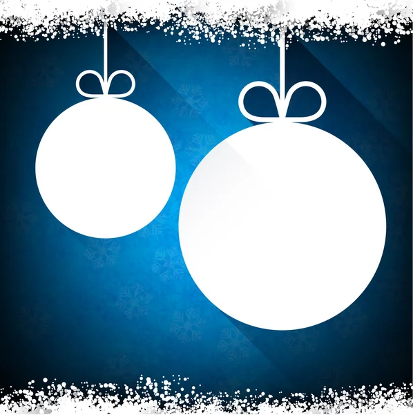 Christmas paper balls on blue background. — Stock Vector