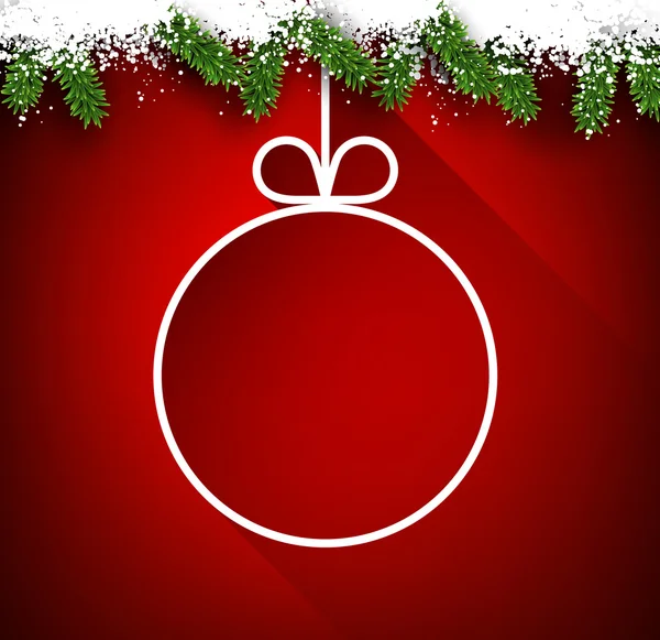 Noel kağıt topu kırmızı zemin üzerine. — Stok Vektör