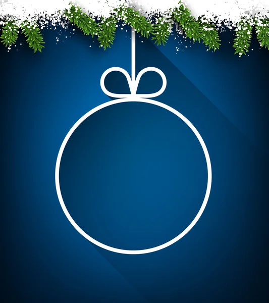 Christmas paper ball on blue background. — Stock Vector