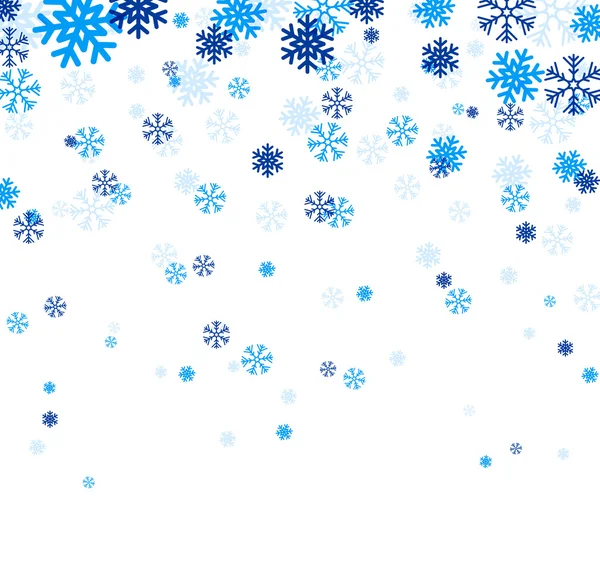 Blue falling snowflakes. — Stock Vector