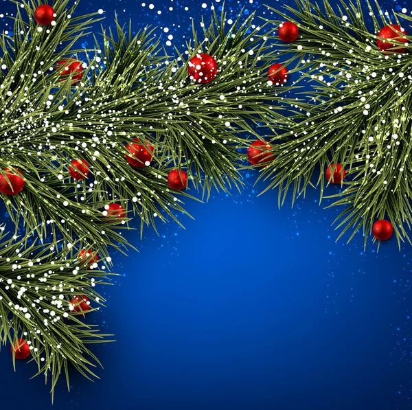 Kerst achtergrond met sparren takken. — Stockvector