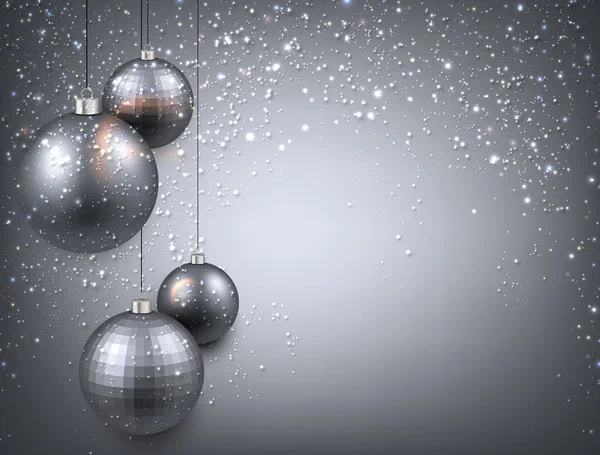 銀のクリスマス ボールと背景. — ストックベクタ