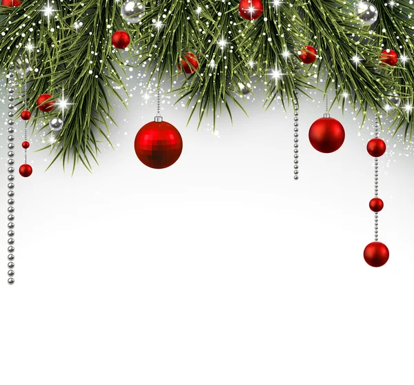 Sfondo natalizio con rami di abete rosso. — Vettoriale Stock