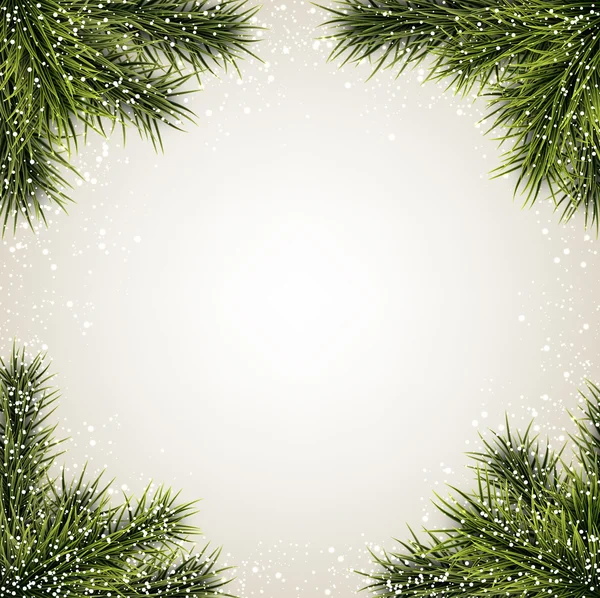 Jul bakgrund med gran grenar. — Stock vektor