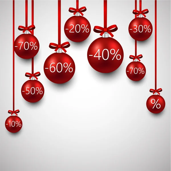 Vente fond avec boules de Noël . — Image vectorielle