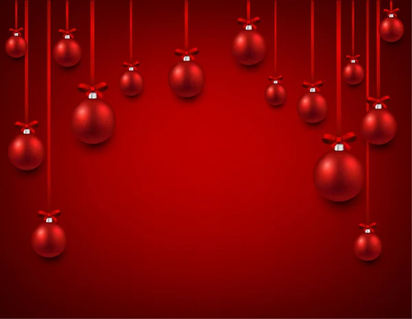 Fondo de arco con bolas de Navidad rojas . — Vector de stock
