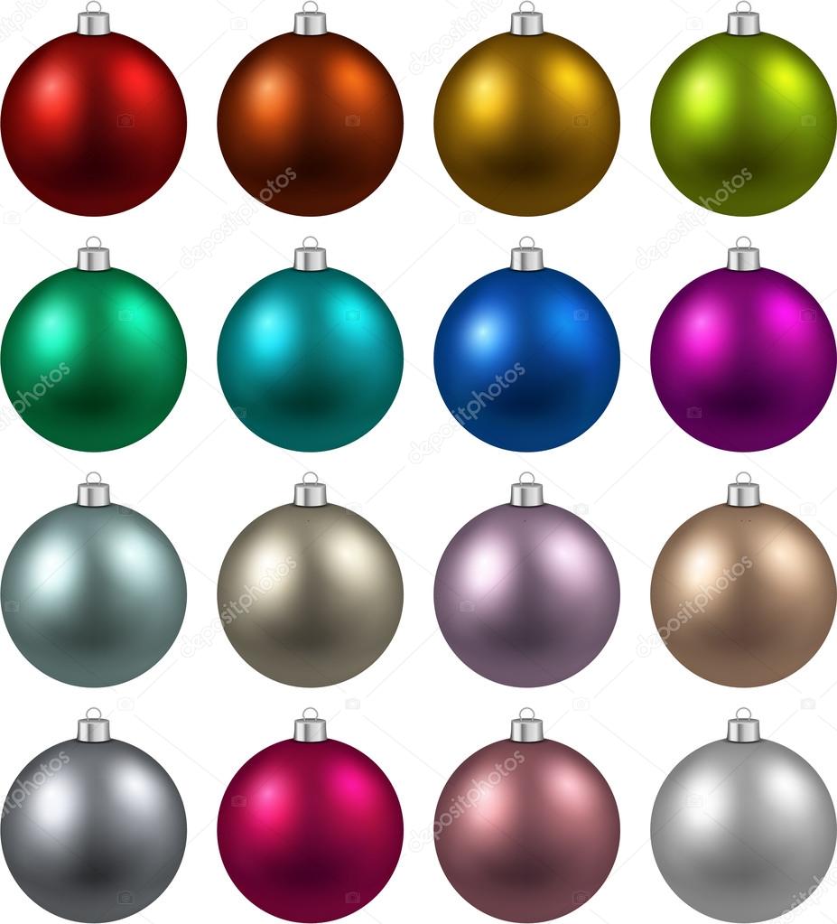 Set of realistic christmas balls.