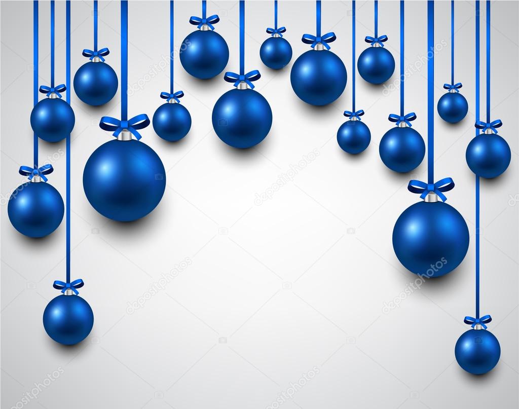Arc background with blue christmas balls. 
