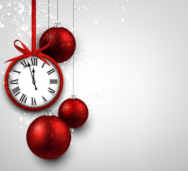 Yeni yıl arka plan kırmızı Noel topları ile. 