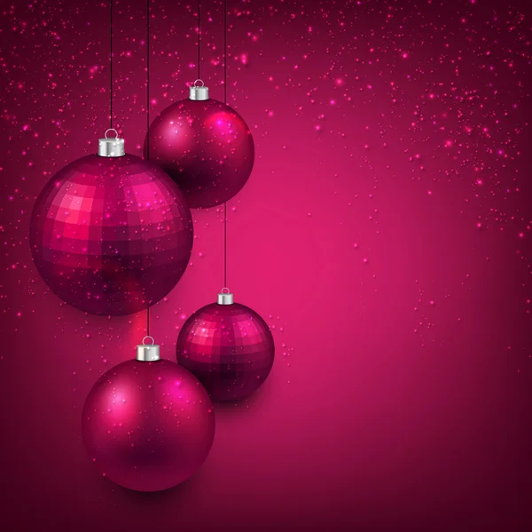 マゼンタのクリスマス ボールと背景. — ストックベクタ