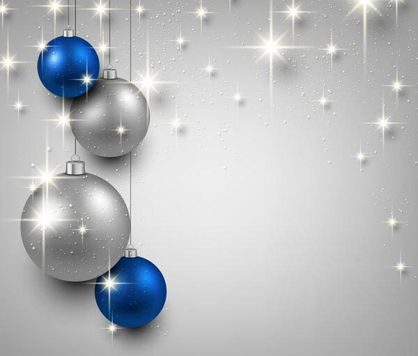 Фон с голубыми рождественскими шарами
. 