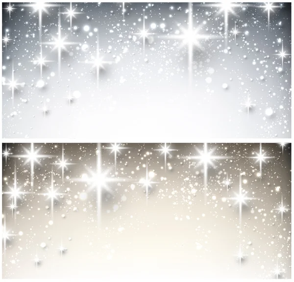 Banner natalizi stellati invernali . — Vettoriale Stock