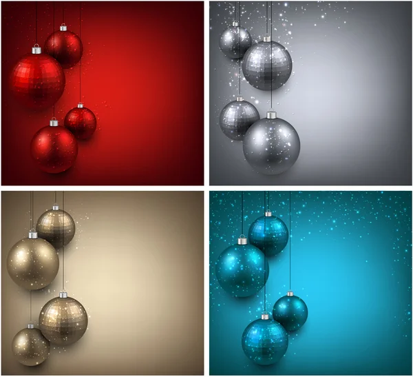Bakgrunder med färgglada christmas bollar. — Stock vektor