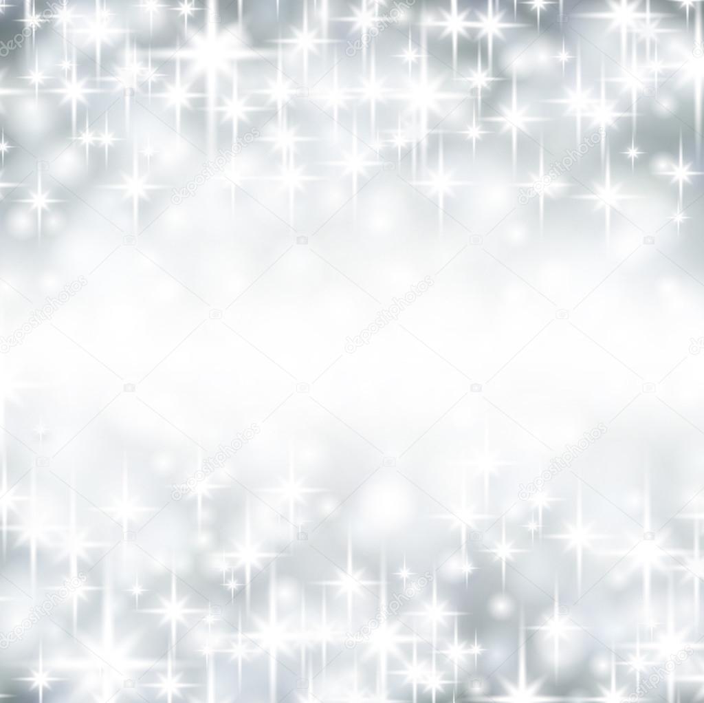 Silver starry christmas background.