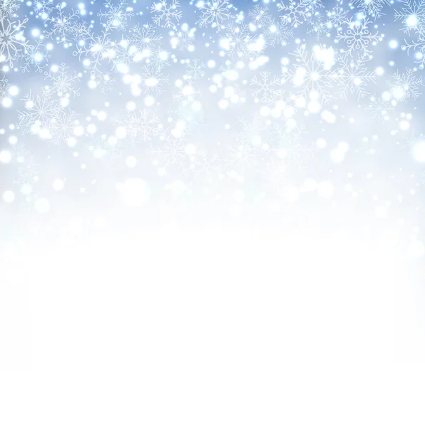 Kerstmis achtergrond met crystallic sneeuwvlokken. — Stockvector