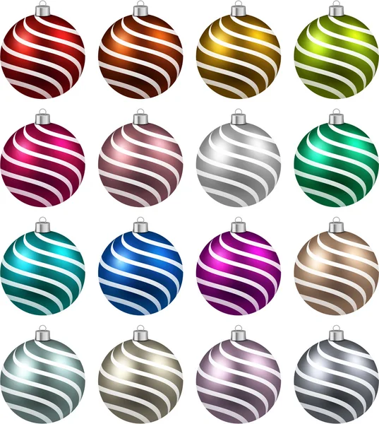 Conjunto de bolas de Navidad de color realista . — Archivo Imágenes Vectoriales