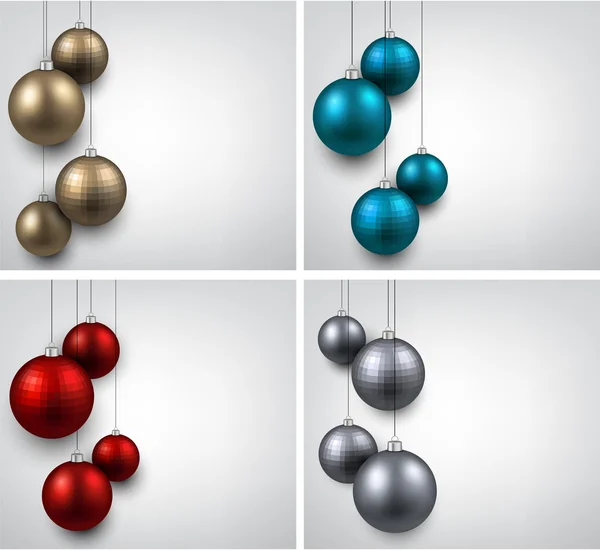 Fond avec des boules de Noël colorées . — Image vectorielle