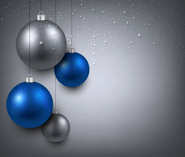 Fundal cu bile albastre de Crăciun . — Vector de stoc