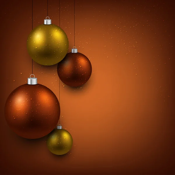 Fundo com bolas de Natal de ouro . — Vetor de Stock