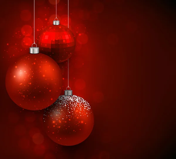 Fondo con bolas rojas de Navidad . — Vector de stock