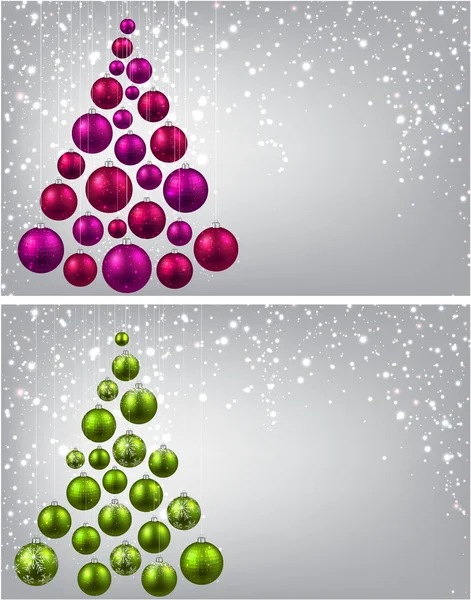 Albero di Natale con palline di Natale colorate . — Vettoriale Stock