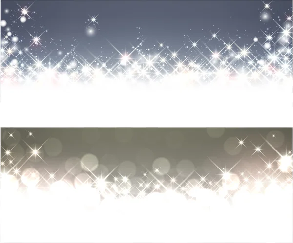 Banner natalizi stellati invernali . — Vettoriale Stock