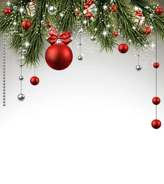 Sfondo natalizio con rami di abete rosso. — Vettoriale Stock