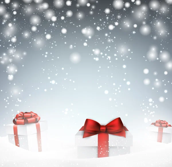 Weihnachten Hintergrund mit Geschenk-Box. — Stockvektor
