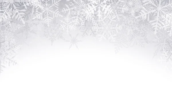 Fondo de Navidad con copos de nieve cristalinos . — Vector de stock