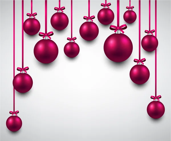 Fondo de arco con bolas de Navidad magenta . — Archivo Imágenes Vectoriales