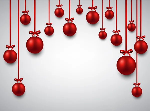 Arrière-plan avec boules de Noël rouges . — Image vectorielle